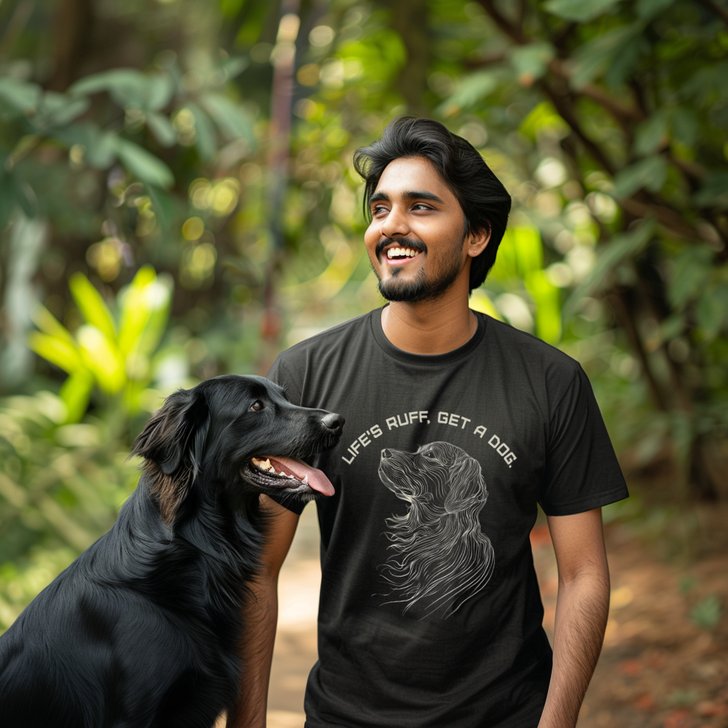 Black Supima Dog Love T shirt